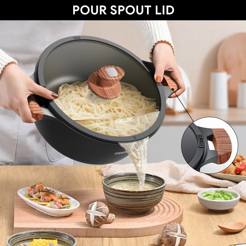 ITSMILLERS Nonstick Stock Pot,6.5 Qt Elegant Aluminum Ceramic Casserole with Pour Spout Lid, Induction Bottom - Image 5